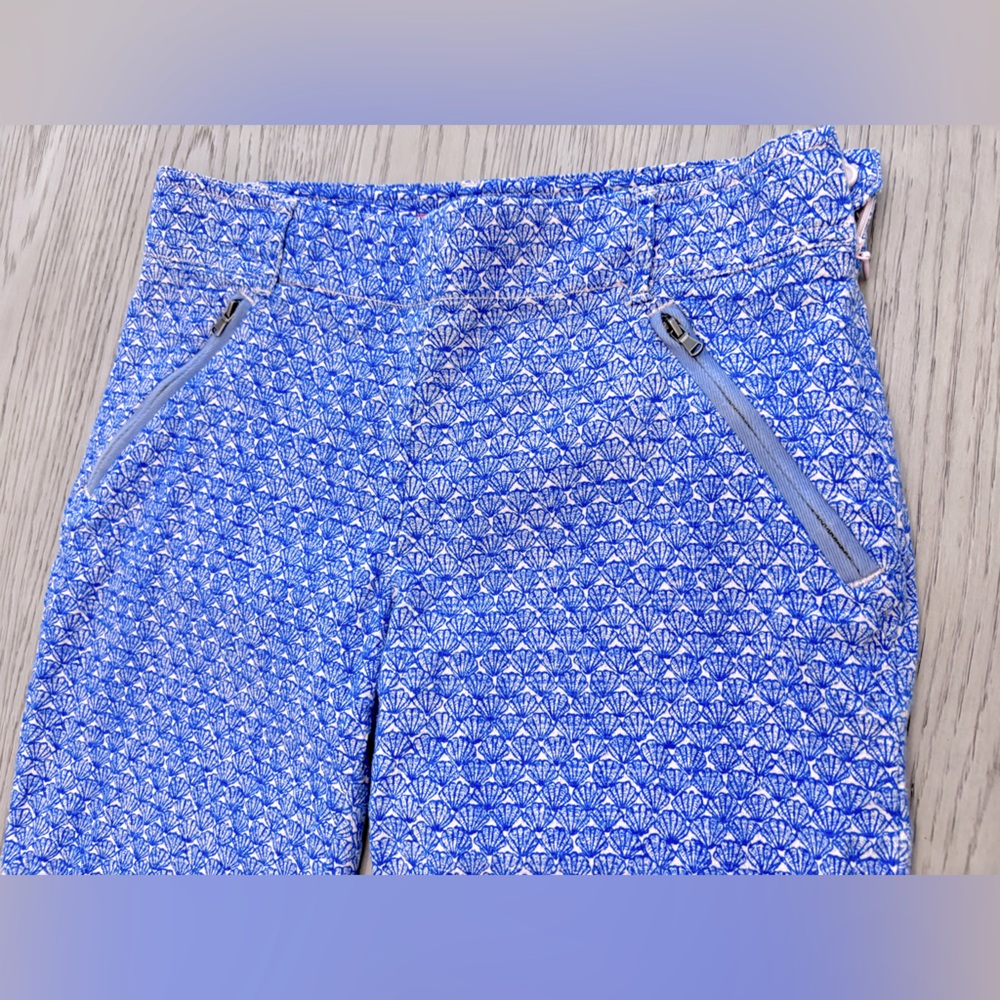 Anthropologie Cartonnier Oceanfront Charlie Blue/Pink Cropped Trousers Size 2 - Picture 2 of 10
